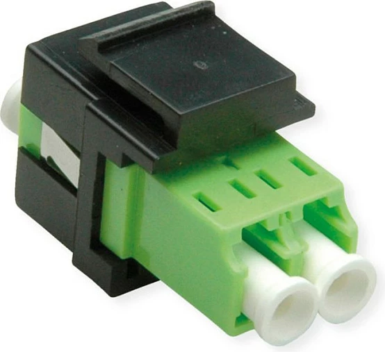 Adapter keystone fibër optike ROLINE LC/LC Duplex, Multimode OM5, zi/gjelbër