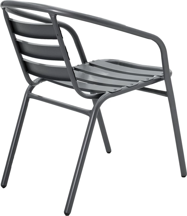 Tavolinë me karrige Watson-Tade set prej 3 pjesësh, metal-xham, Φ60x70cm