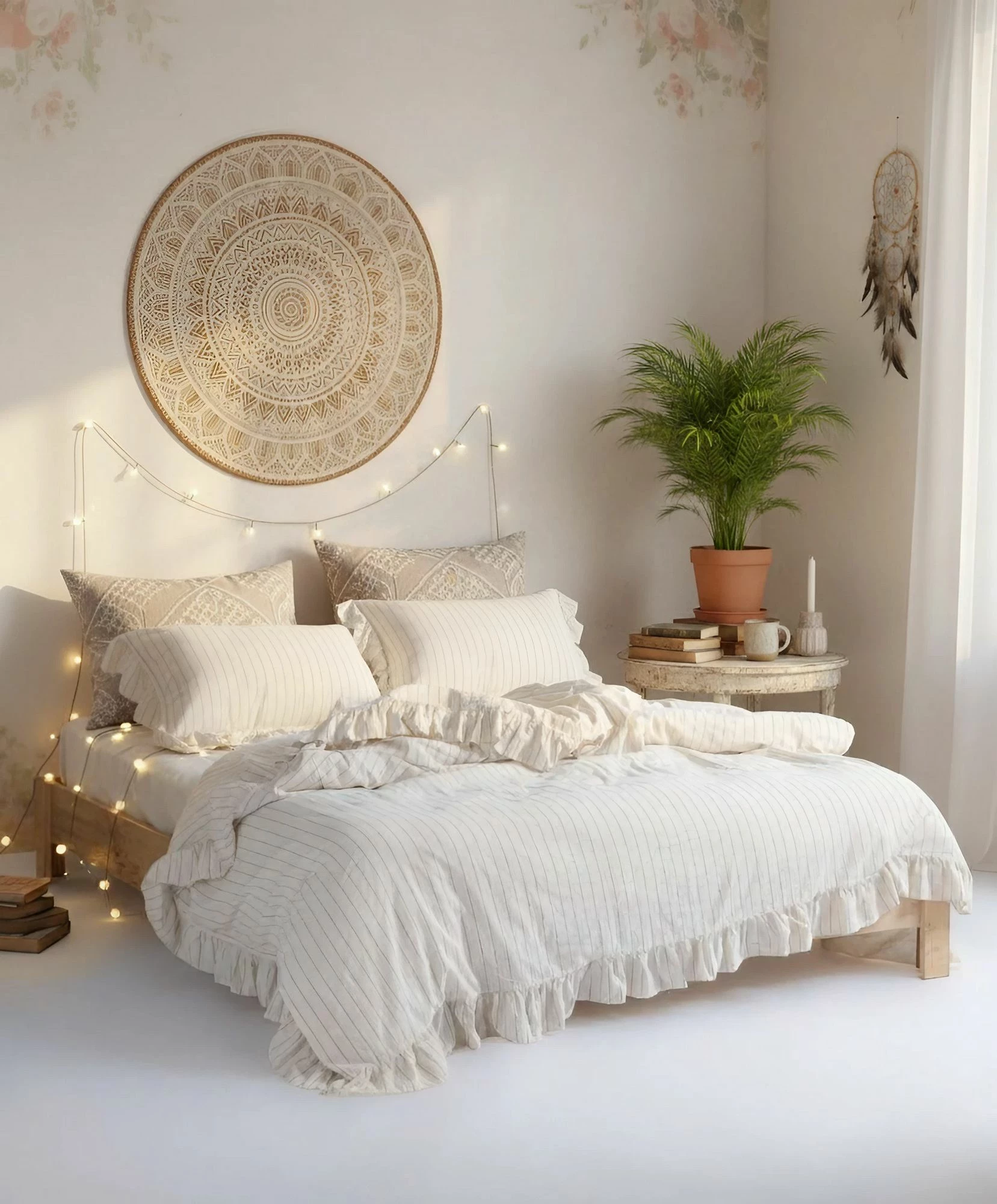 Set mbulesë për jorgan King, krem, L'Essentiel Linge de Maison, Leila