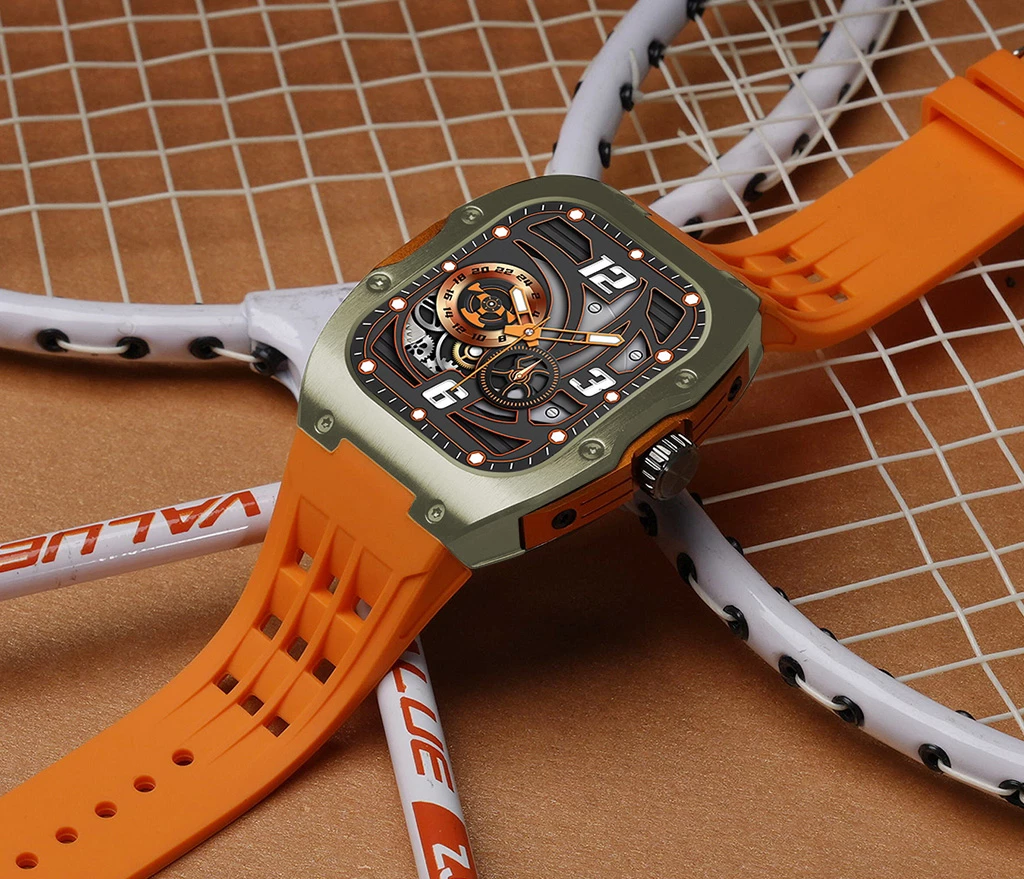 Smartwatch Moye Kronos Prime 1.96" AMOLED, Bluetooth thirrje, IP68, 5-7 ditë bateri, portokalli