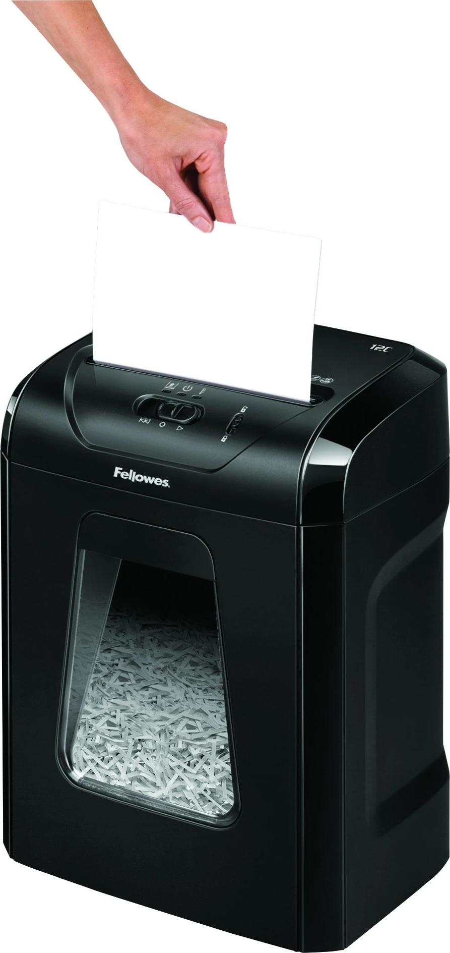 Shredder Fellowes Powershred 12C, Cross shredding, 19 L, 22.5 cm, e zezë