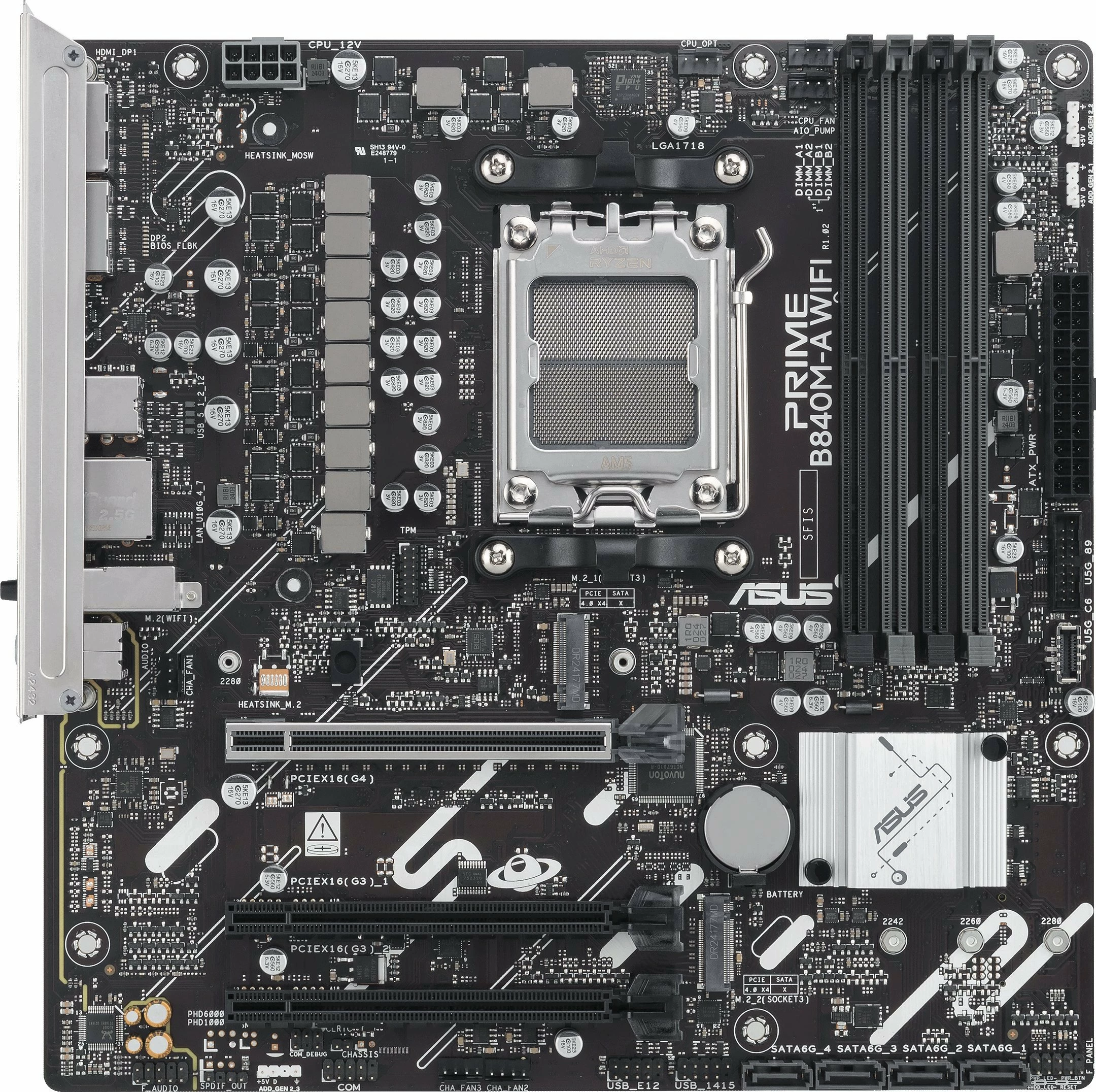 Pllakë amë Asus PRIME B840M-A WIFI Micro ATX AM5 DDR5 Wi‑Fi 6E