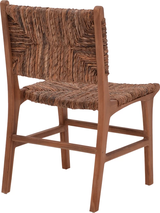 Karrige Refane, ngjyrë natyrale, dru teak dhe litar banane, 50x58x85cm