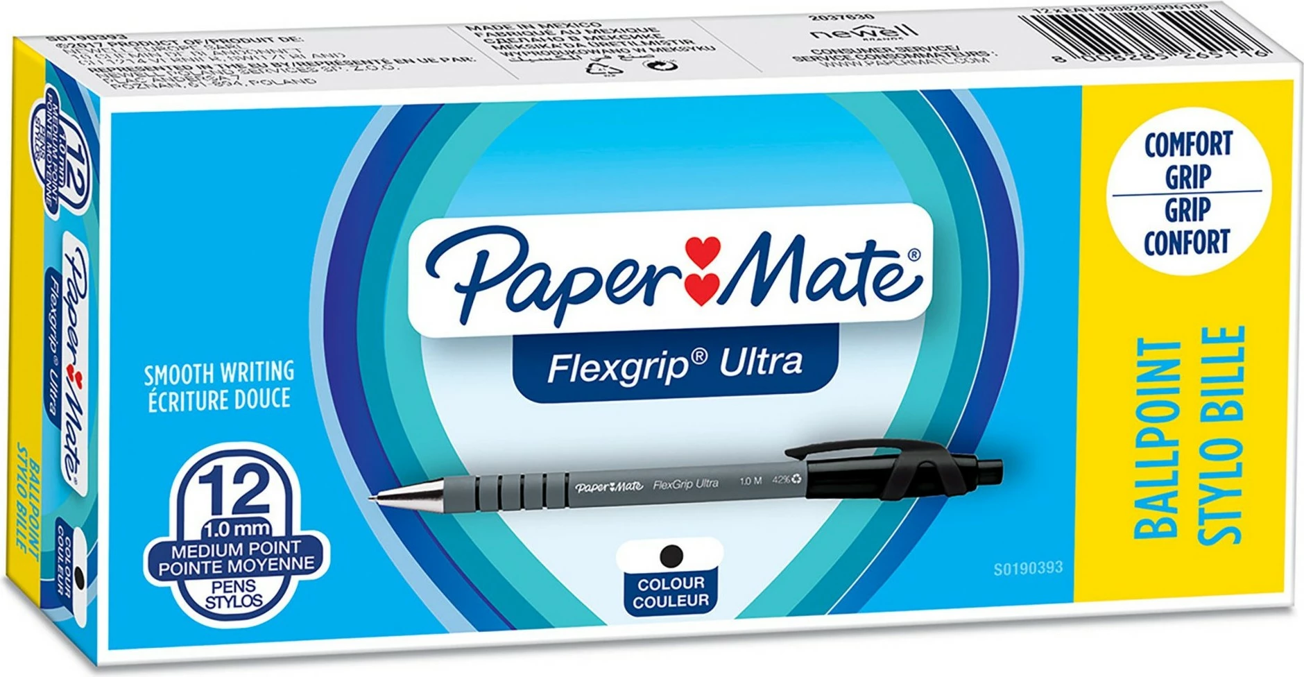 Stilolaps PaperMate FlexGrip Ultra, 1.0mm, 12 copë, e zezë
