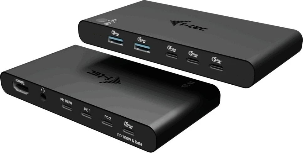 Dock KVM i-tec HDMI 2 kompjuterë Power Delivery 2x100W AUDIO