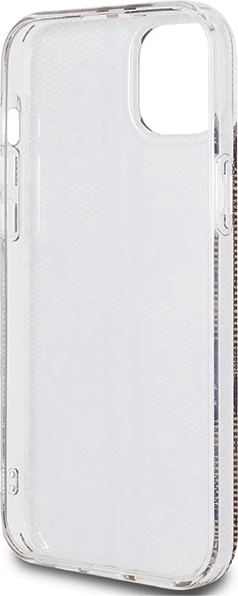 Mbështjellës Guess IML 4G Gold Stripe për iPhone 15 Plus / 14 Plus, Kafe