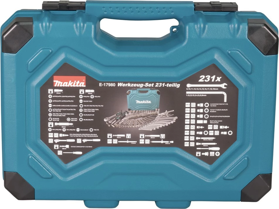 Set veglash Makita 231 copë, blu