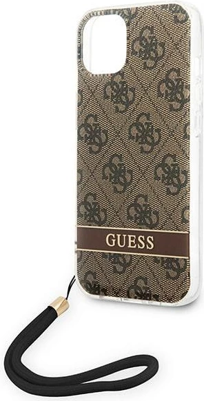 Mbështjellës Guess GUOHCP14MH4STW për iPhone 14 Plus 6.7", kafe, me varëse
