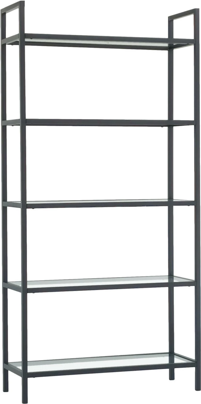 Raft librash Hanah Home, K100, ngjyrë e zezë, 80x165x30 cm