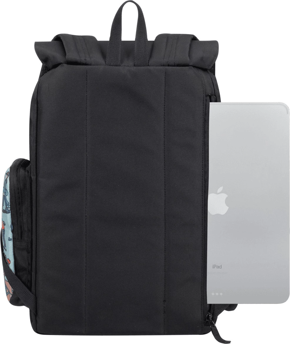 çantë shpine shkollore RIVACASE 5425 Agora 15L waterproof, print “Skaters”, e zezë