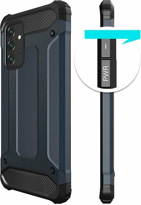 Mbështjellës Hurtel Hybrid Armor për Samsung Galaxy A72 4G, argjendtë