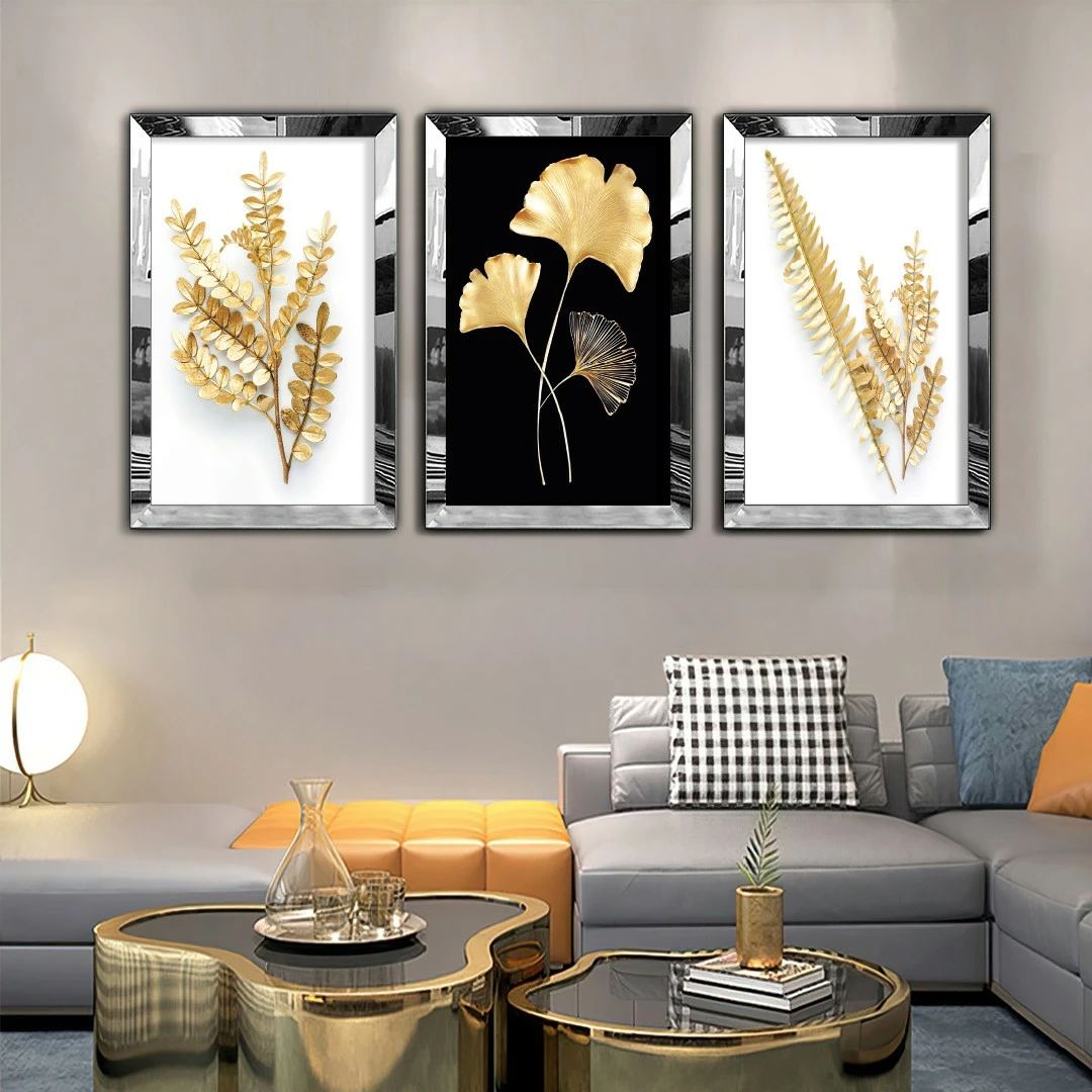 Pikturë dekorative MDF-Plexiglass (3 copë), Wallity, Huhu402, 40x60