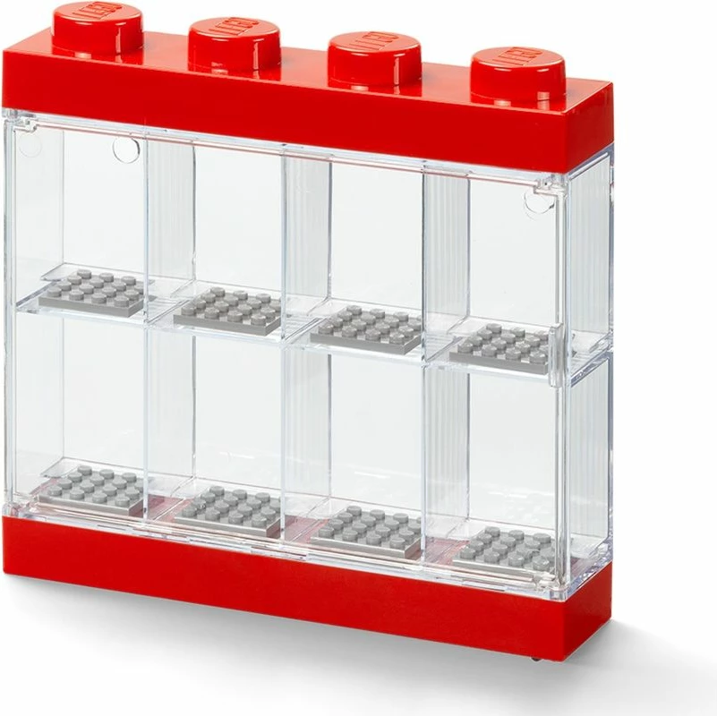 Kuti ekspozimi për minifigura LEGO Display Case 8, për 8 copë, e kuqe