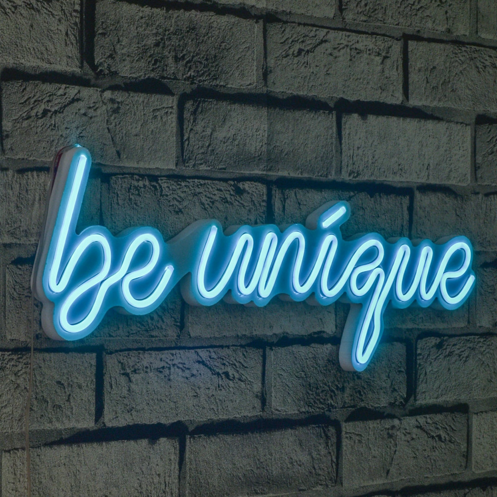Dekor dritash LED plastike, 'be unique', ngjyrë kaltër