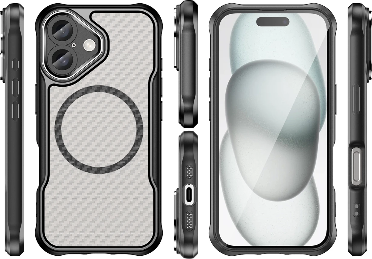 Mbështjellës Hurtel Leading Series MagSafe për iPhone 16 Plus, TPU, i zi