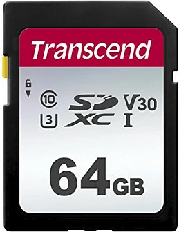 Kartelë SDXC Transcend 300S 64GB, Class 10, UHS-I U3, V30, e zezë