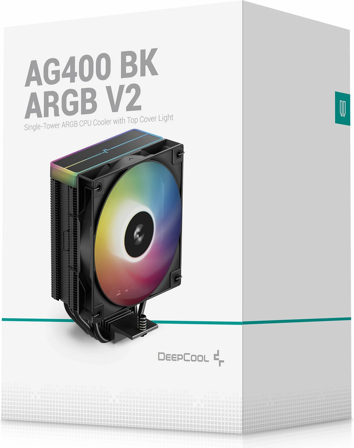 Ftohës CPU Deepcool AG400 BK ARGB V2 (R-AG400-BKAMMN-GJD) 120mm, 4 heatpipe, 220W TDP, i zi