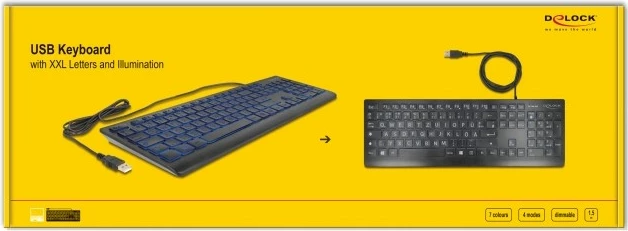 Tastierë mekanike DeLOCK 12170, USB, QWERTZ, RGB LED, e zezë