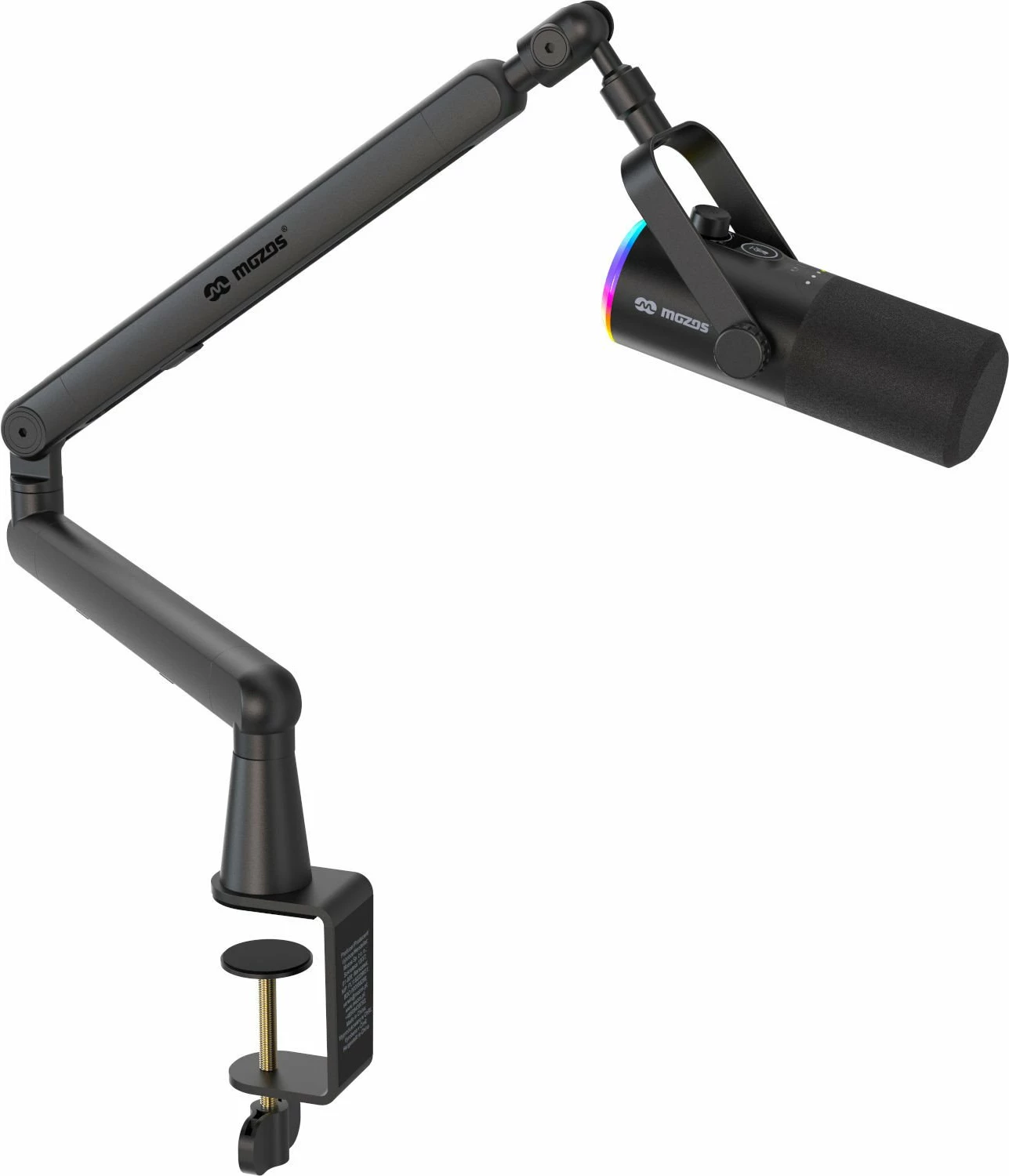 Mikrofon dinamik Mozos TAM8 v2, USB-C/XLR, kardioid, i zi, set me krah tavoline dhe kabllo