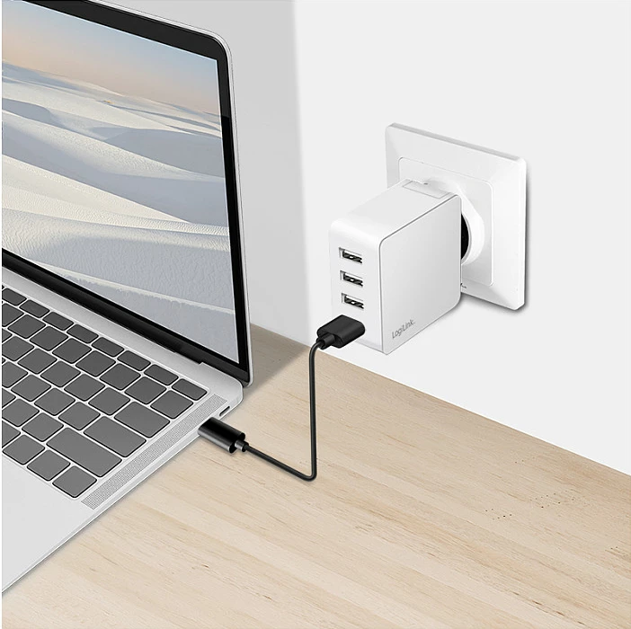 Karikues USB-A LogiLink 24W, 4-Port (4x USB-A), i bardhë