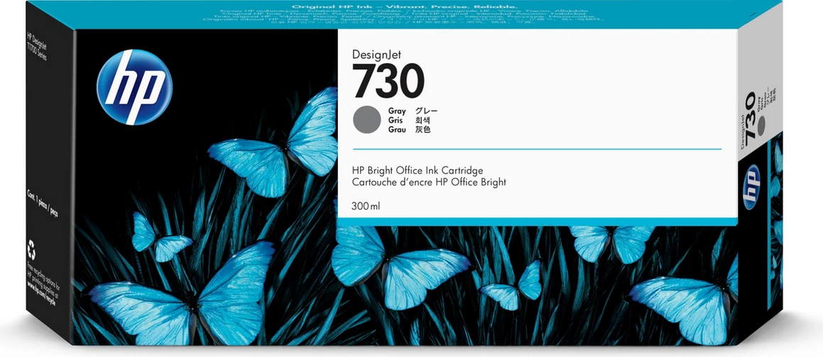 kartush bojë, HP, 730XL P2V72A, 300 ml, XL, gri