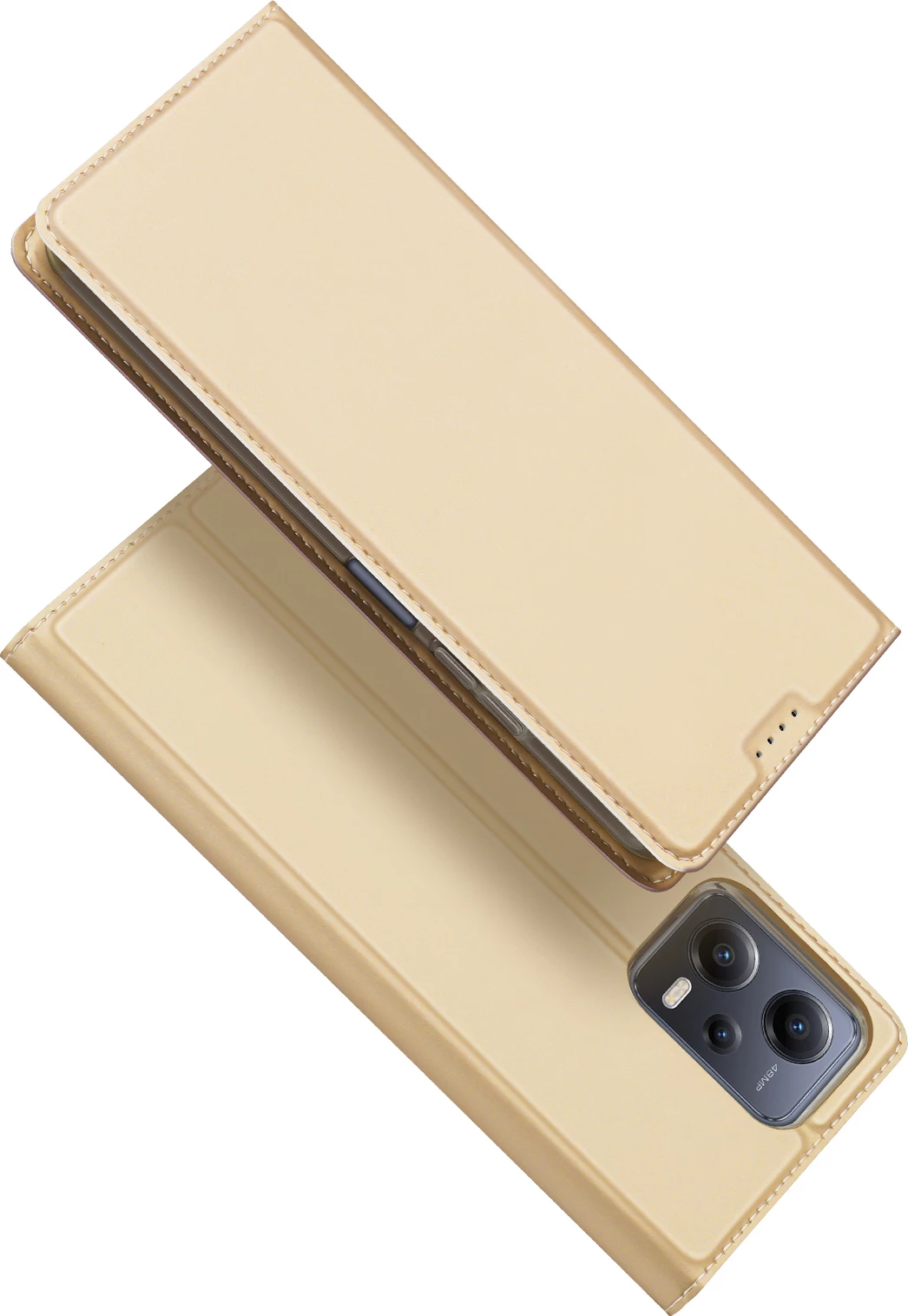 Mbështjellës Dux Ducis Skin Pro për Xiaomi Redmi Note 12 Pro+, me xhep karte, stand, Gold