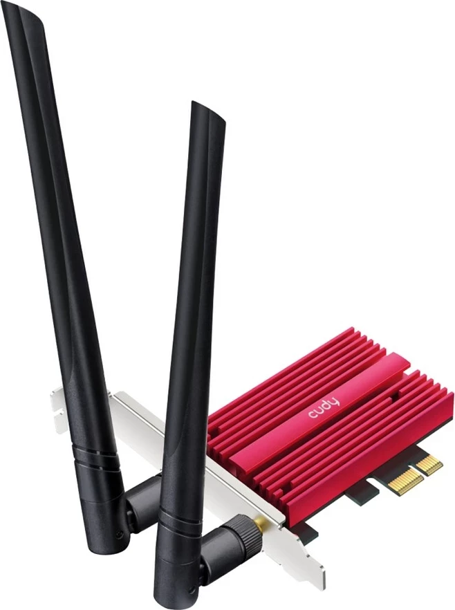 Kartë rrjeti Cudy WE9300, PCI, Wireless/Bluetooth, me antena të jashtme, e kuqe