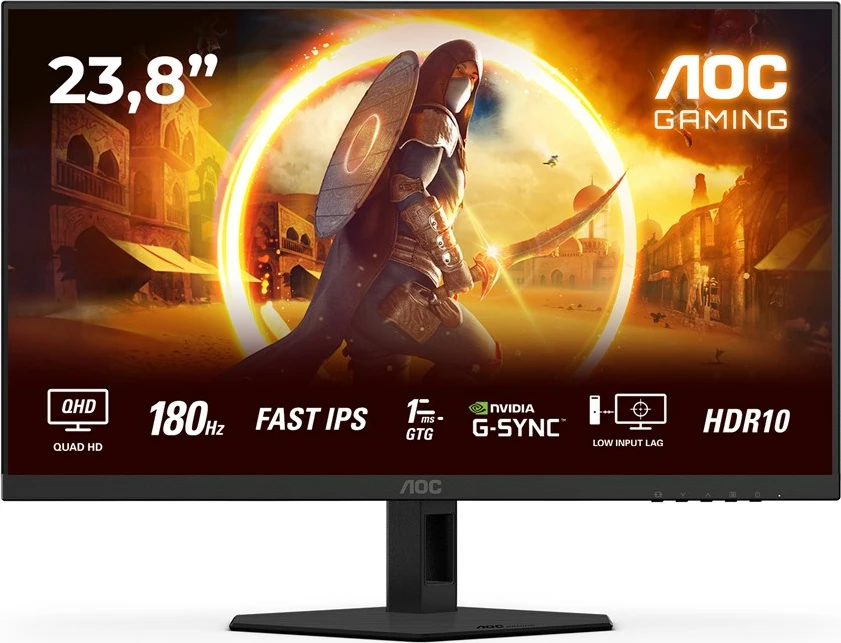 Monitor AOC Q24G4RE, 23.8", Quad HD, 180 Hz, Gaming, LED, Zi-Kuq