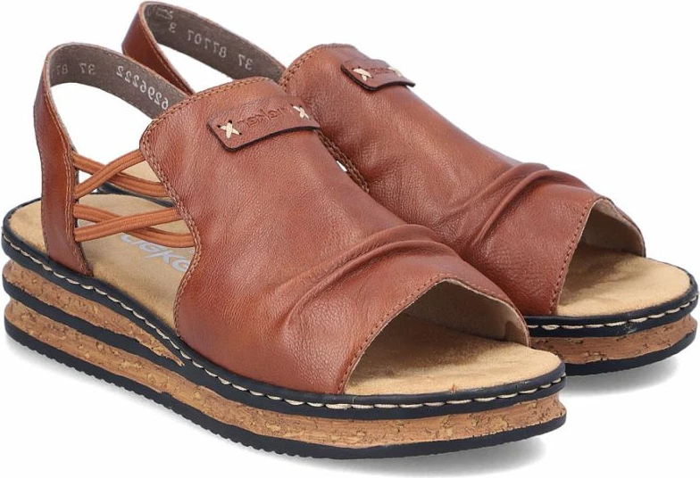 Sandale platforme femra Rieker 62962-22, kafe [Madhësia: 36]