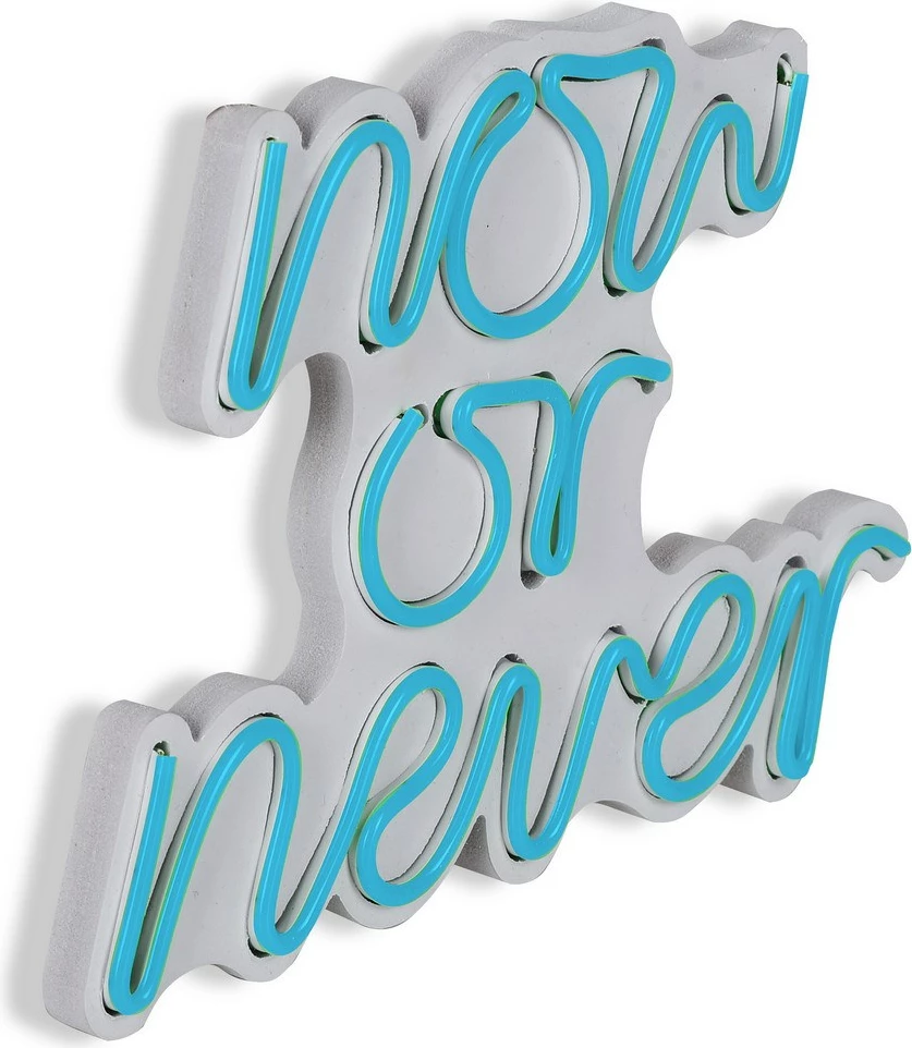 Dritë dekorative LED, plastikë, 'now or never', ngjyrë kaltër