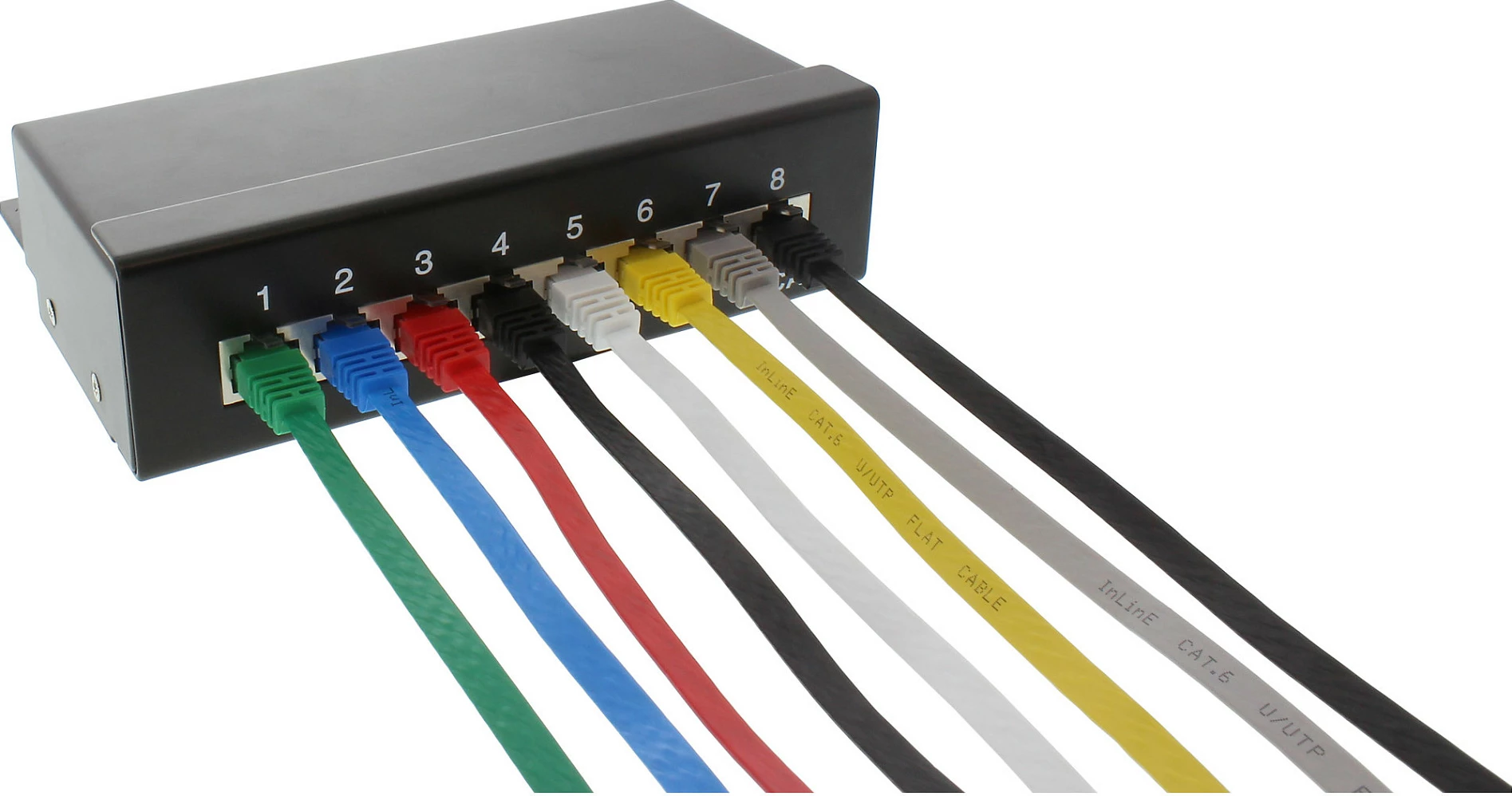 Kabllo rrjeti InLine Flat Ultraslim Cat6 2m, U/UTP, RJ45, e bardhë