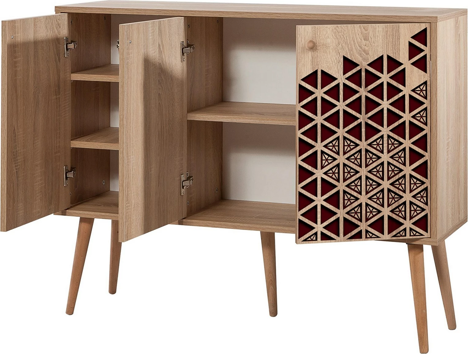 Konsol Hanah Home, Mega - 122, ngjyrë lisi Sonoma