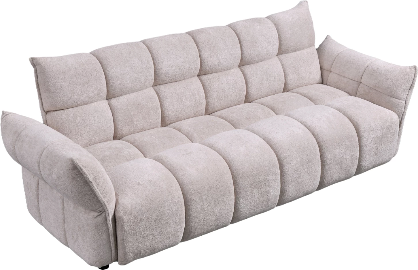 Sofabed MELU, material stof, bezhë, me susta xhepi, 240-250x90x85cm