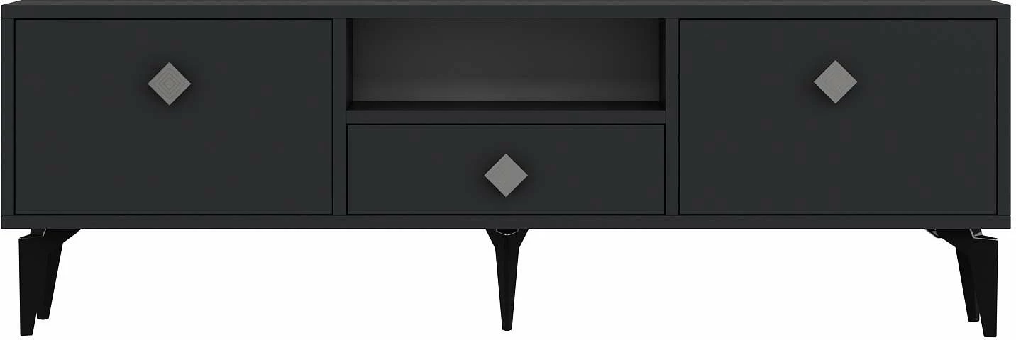 Komodë TV Skye Decor, 1304-DROP-1, antracit, argjend