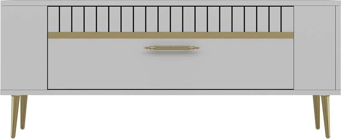 Komodë TV, e bardhë me të artë, Skye Decor, Retrolp1