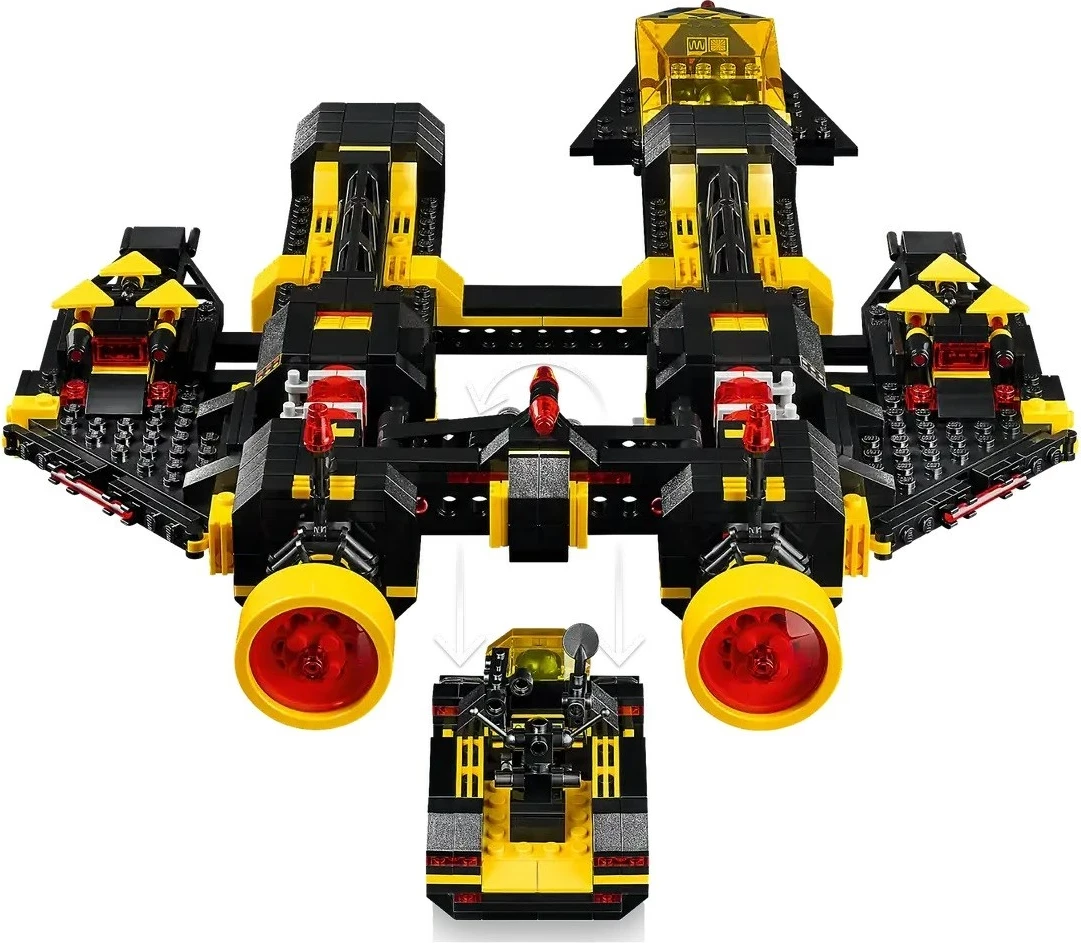 Set LEGO ICONS Blacktron Renegade 10355, 1151 pjesë, me 3 minifigura, për të rritur, zi/verdhe