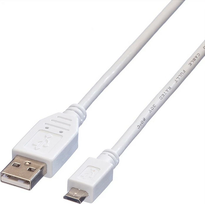 Kabllo USB VALUE USB 2.0 A në Micro-USB B, 0.15 m, e bardhë