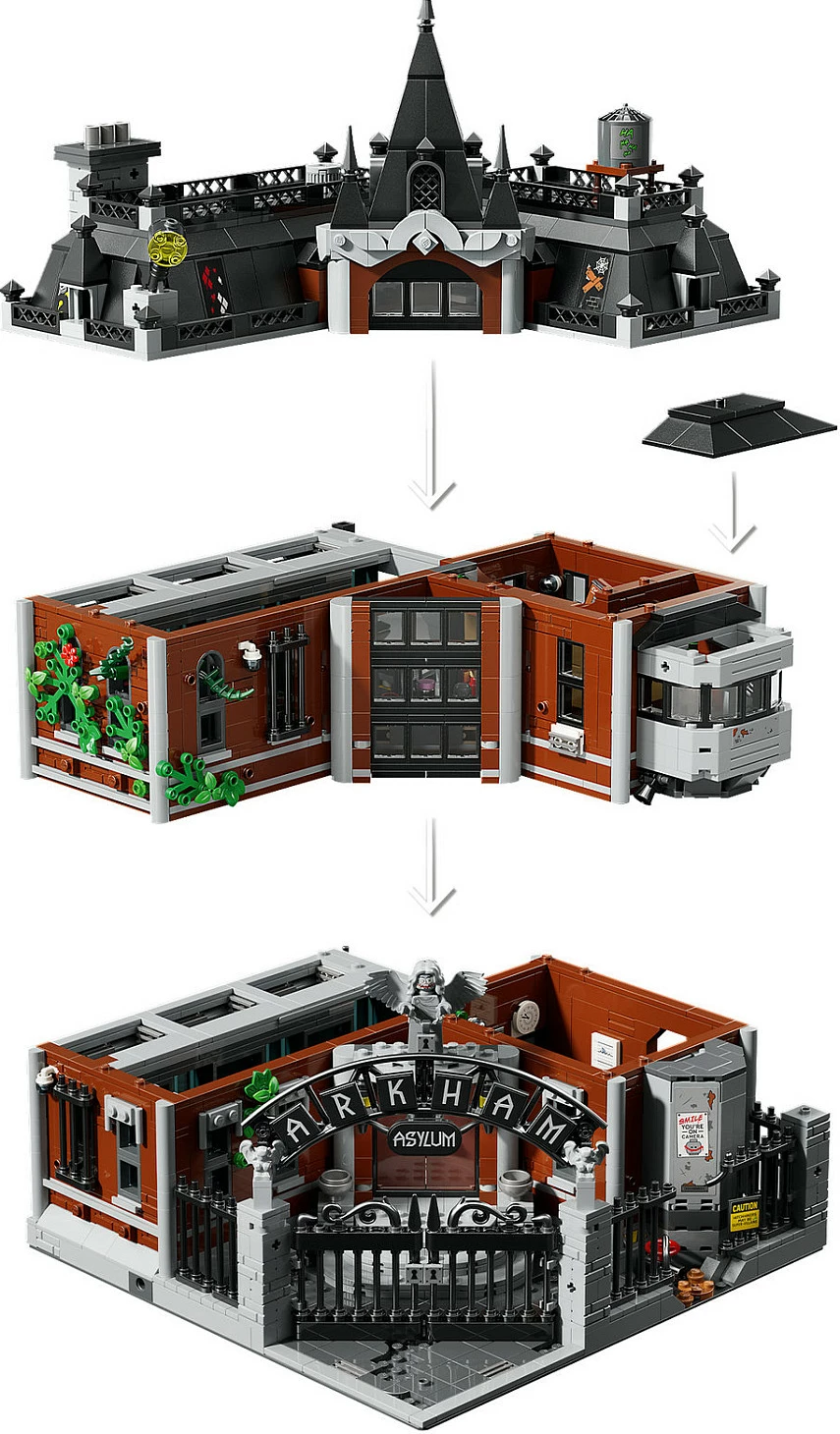 Set ndërtimi LEGO DC 76300 Batman Arkham Asylum, 2953 copë, shumëngjyrësh