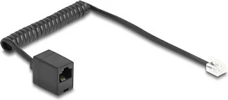 Kabllo telefonike spirale DeLOCK 88720, RJ-11 mashkull në RJ-45 femër, 1 m, e zezë