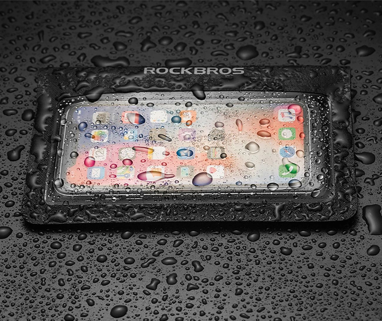 Mbulesë djerse për biçikletë statike Rockbros D61, 43 cm, rrip i rregullueshëm, e zezë/gri