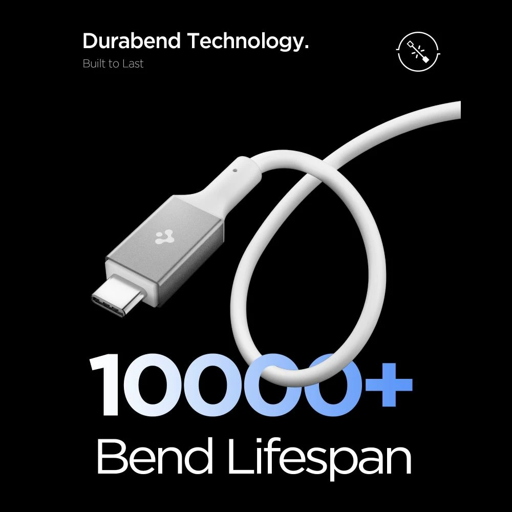 Kabllo USB-C Spigen EB10020CC 100W 200cm USB-C/USB-C 5Gb/s, e bardhë, 1 copë