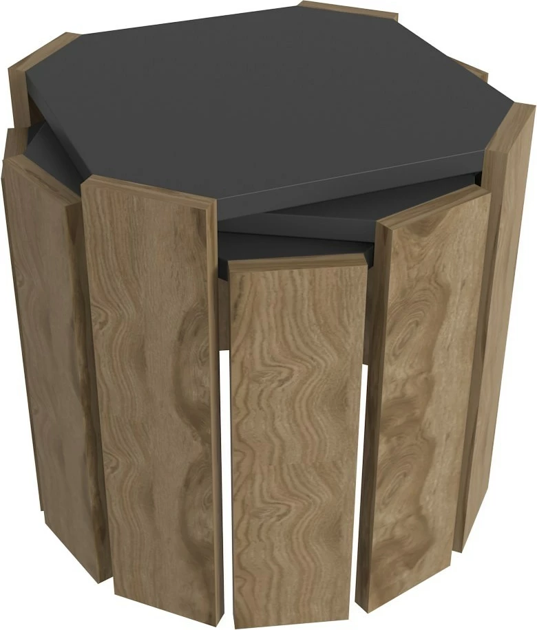 Tavolinë kafeje Hanah Home, Lori, anthracite dhe walnut