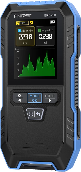 Detektor rrezatimi elektromagnetik FNIRSI ERD-10 4-në-1, ekran 2.4", bateri 1000 mAh, USB-C