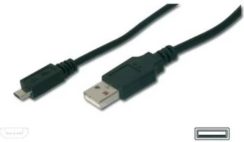 USB kabllo Digitus 3m, USB A në Micro-USB B, USB 2.0, e zezë