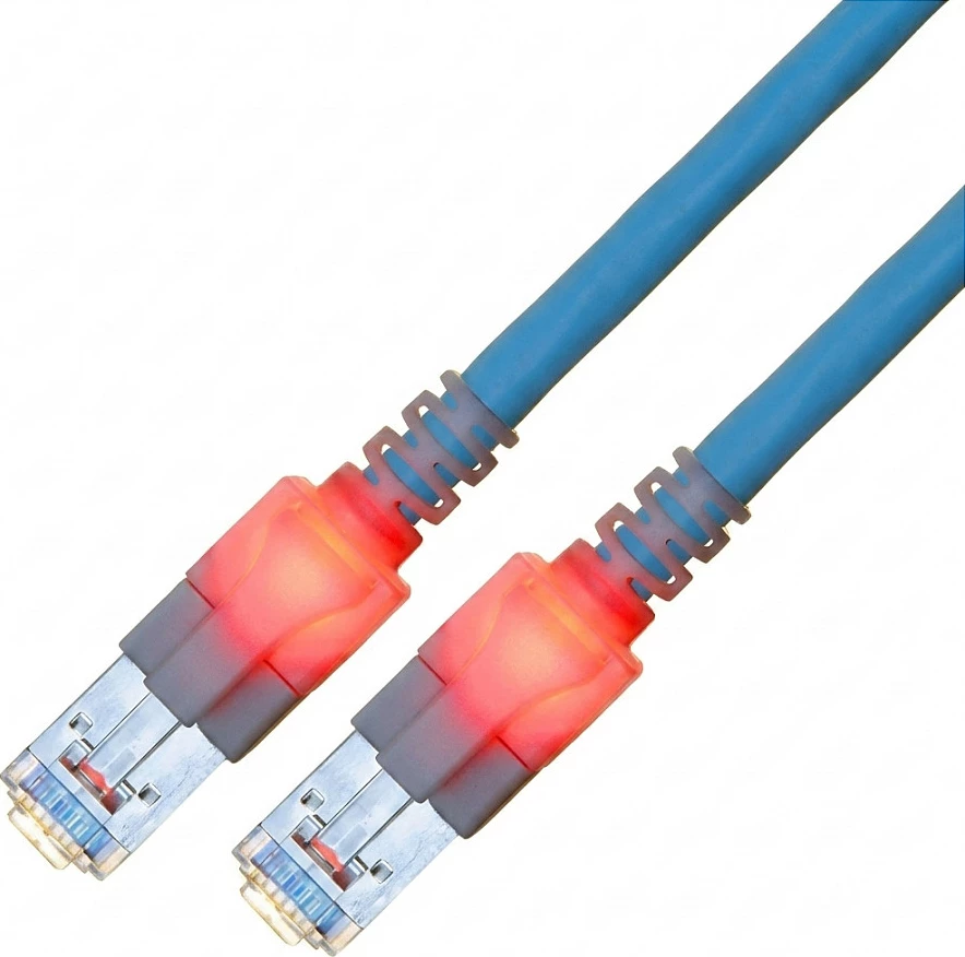 Kabllo rrjeti Easylan DualBoot LED Cat6 S/FTP RJ45, 1 m, LSZH, blu