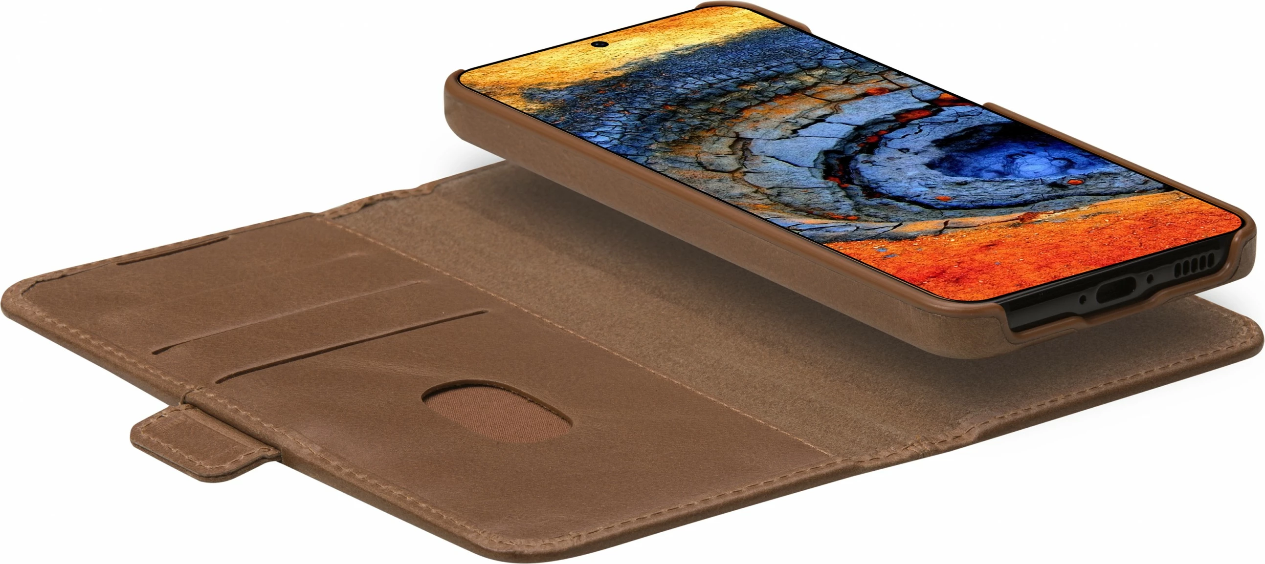 Mbështjellës dbramante1928 LYNGE për Galaxy S25, lëkurë, tan