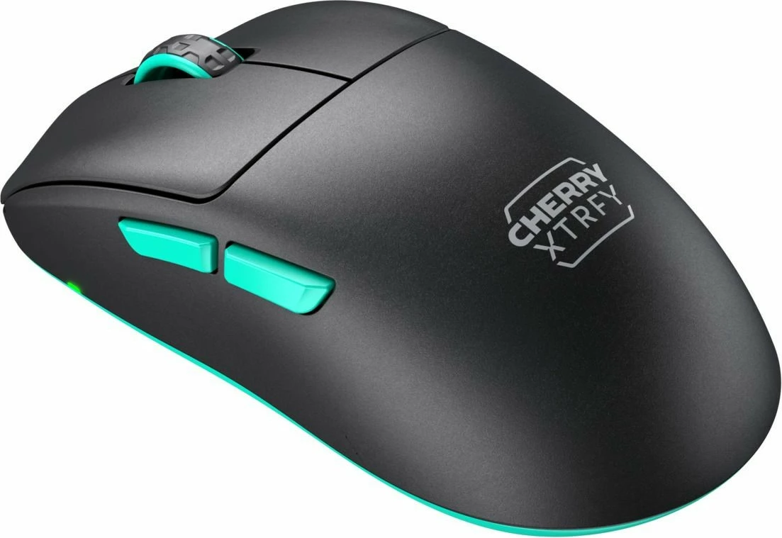 Maus CHERRY XTRFY M68 Wireless, 26000 DPI, Ngjyrë e zezë, Ngjyrë turkeze