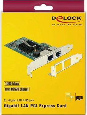 Kartelë rrjeti DeLOCK 89944, PCI Express, 2x RJ-45 Gigabit