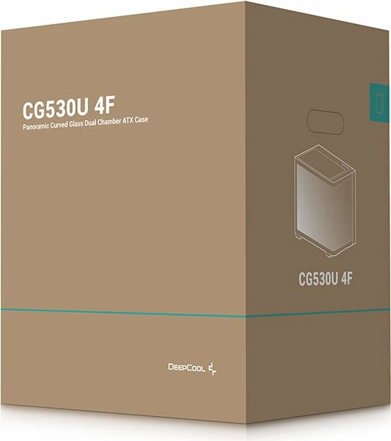Kasë Deepcool CG530U 4F, Midi Tower, xham i kalitur panoramik, 4 ventilatorë ARGB, ATX/mATX/ITX, USB-C, e zezë