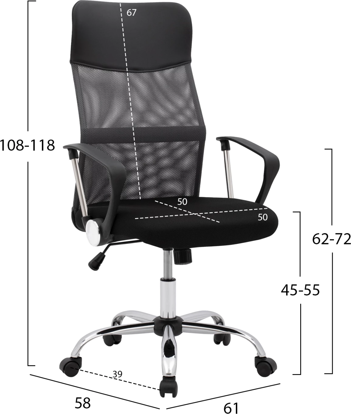 Karrige për zyre CABLE FH1000.10, e zezë